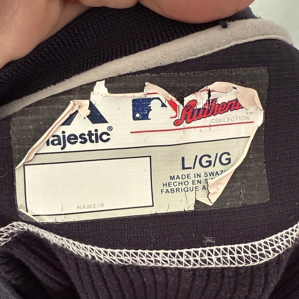 New York Yankees Majestic Authentic MLB Mens Sz L Navy Pocketed 2014 Sweatshirt - Picture 7 of 8